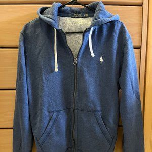 Polo Ralph Lauren Fleece Full-Zip Jacket Hoodie - size M in Heather Blue